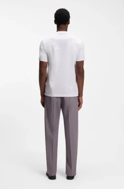 Cotton T-shirt with jacquard pattern