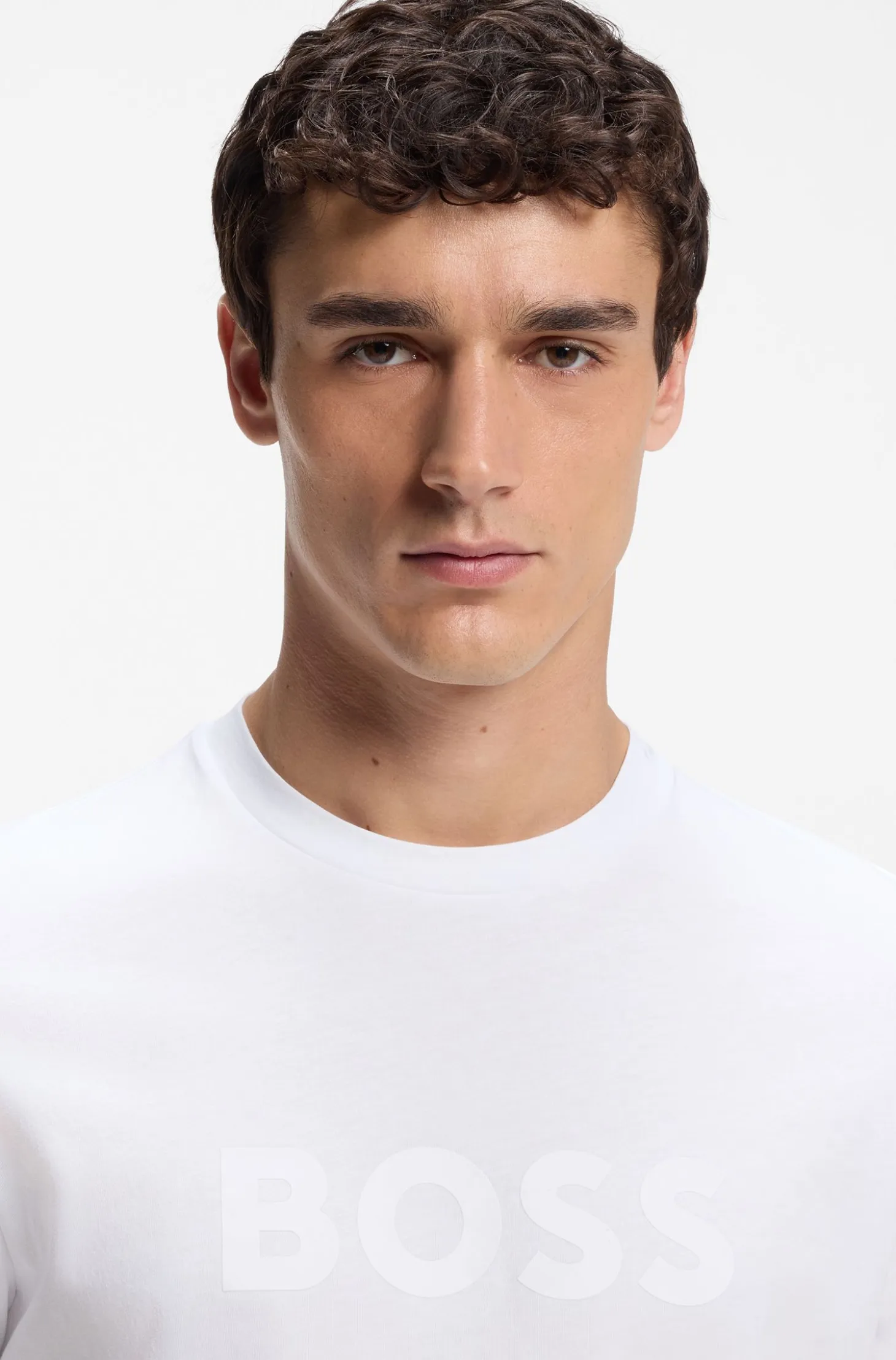 Cotton T-shirt with large tonal logo