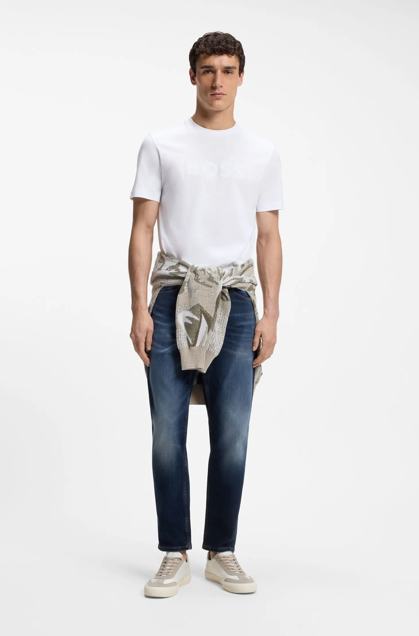 Cotton T-shirt with large tonal logo