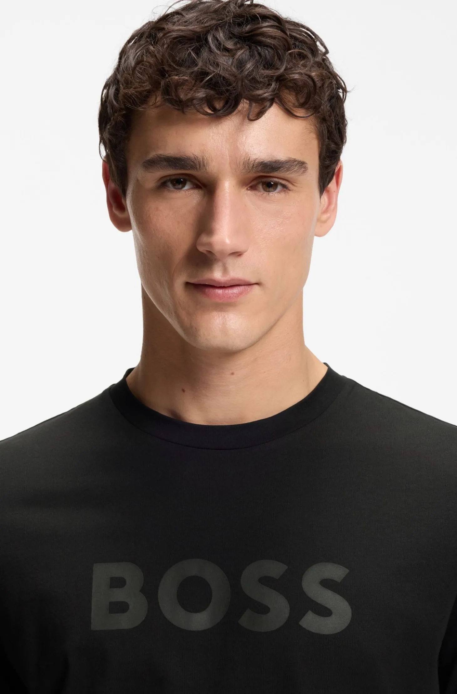 Cotton T-shirt with large tonal logo