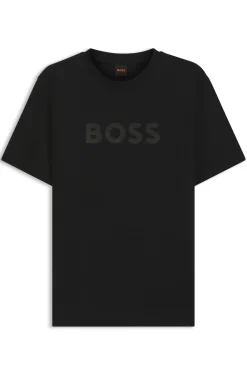 Cotton T-shirt with large tonal logo