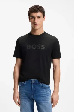 Cotton T-shirt with large tonal logo