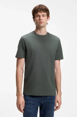 Cotton T-shirt with large tonal logo
