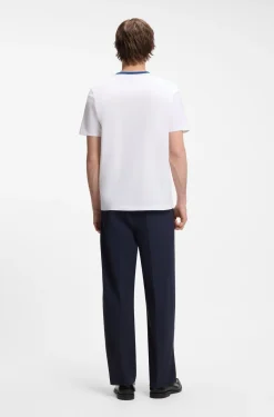Cotton T-shirt with printed stripes