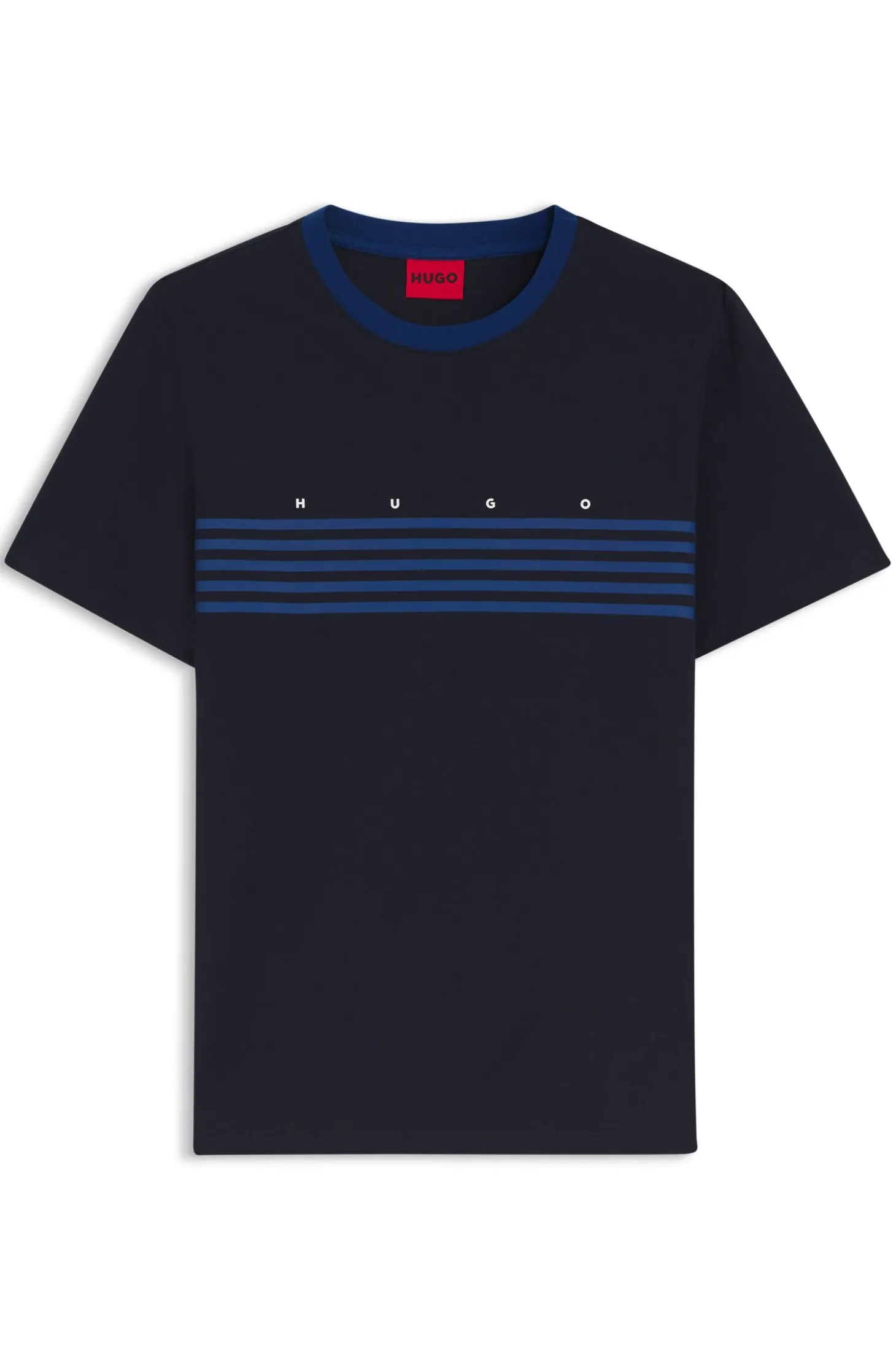 Cotton T-shirt with printed stripes