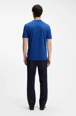 Cotton T-shirt with tipped sleeve cuffs