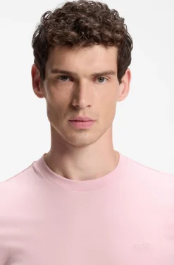 Cotton T-shirt with tipped sleeve cuffs