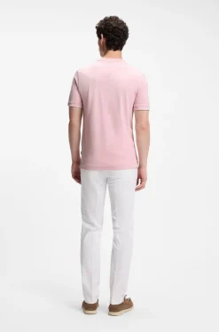Cotton T-shirt with tipped sleeve cuffs