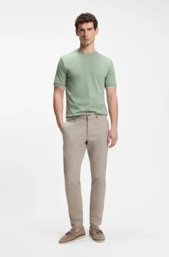Cotton T-shirt with tipped sleeve cuffs