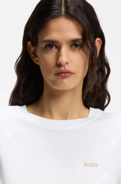Cotton T-shirt with tonal chest logo