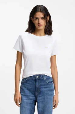 Cotton T-shirt with tonal chest logo