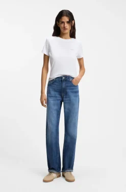 Cotton T-shirt with tonal chest logo