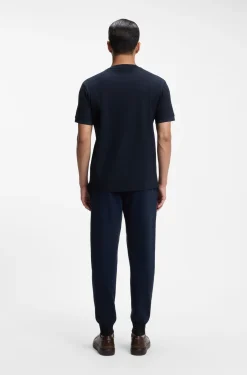 Cotton T-shirt with two-tone piqué structure