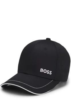 Cotton-twill cap with contrast trims and embroidered logo