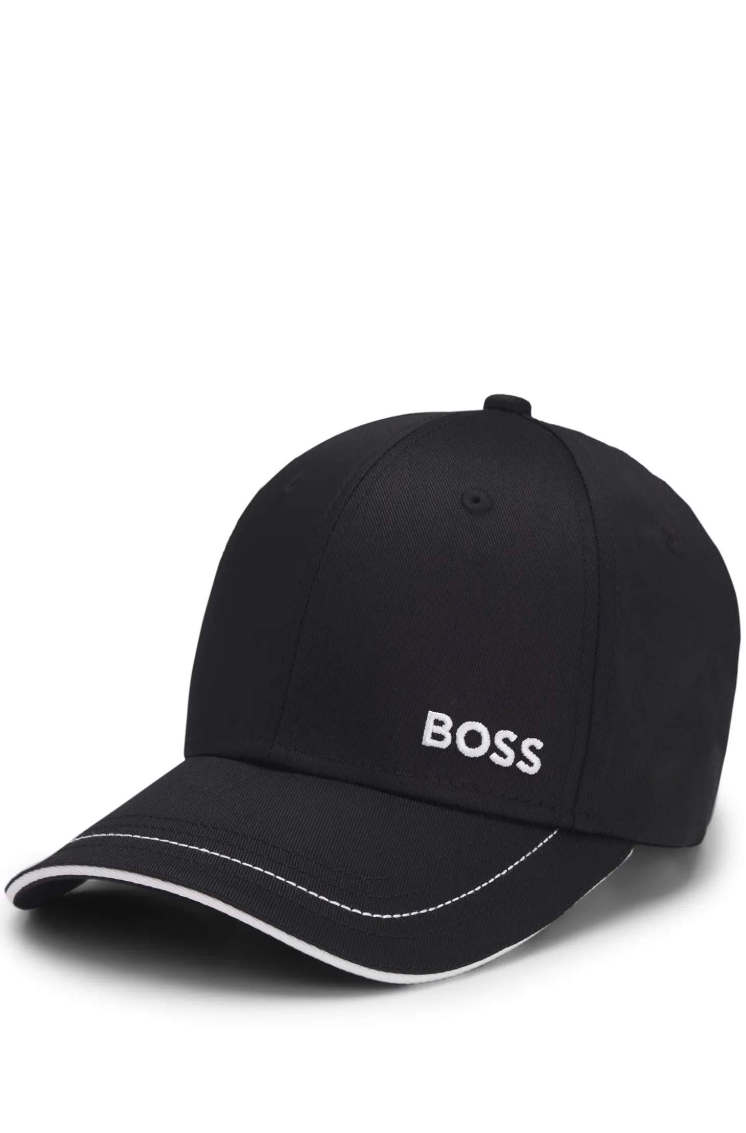 Cotton-twill cap with contrast trims and embroidered logo