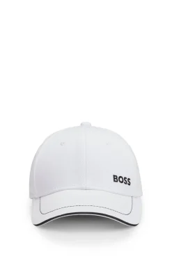 Cotton-twill cap with contrast trims and embroidered logo