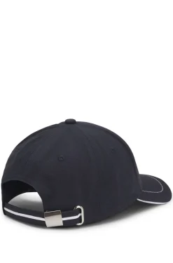 Cotton-twill cap with contrast trims and embroidered logo