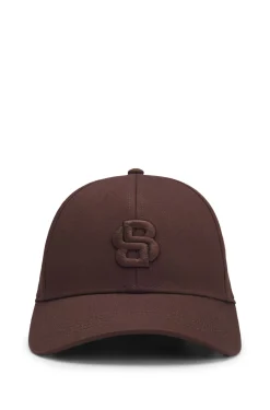 Cotton-twill cap with embroidered Double B monogram