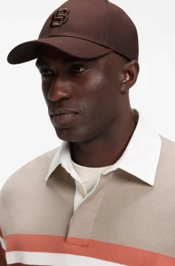Cotton-twill cap with embroidered Double B monogram
