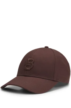Cotton-twill cap with embroidered Double B monogram