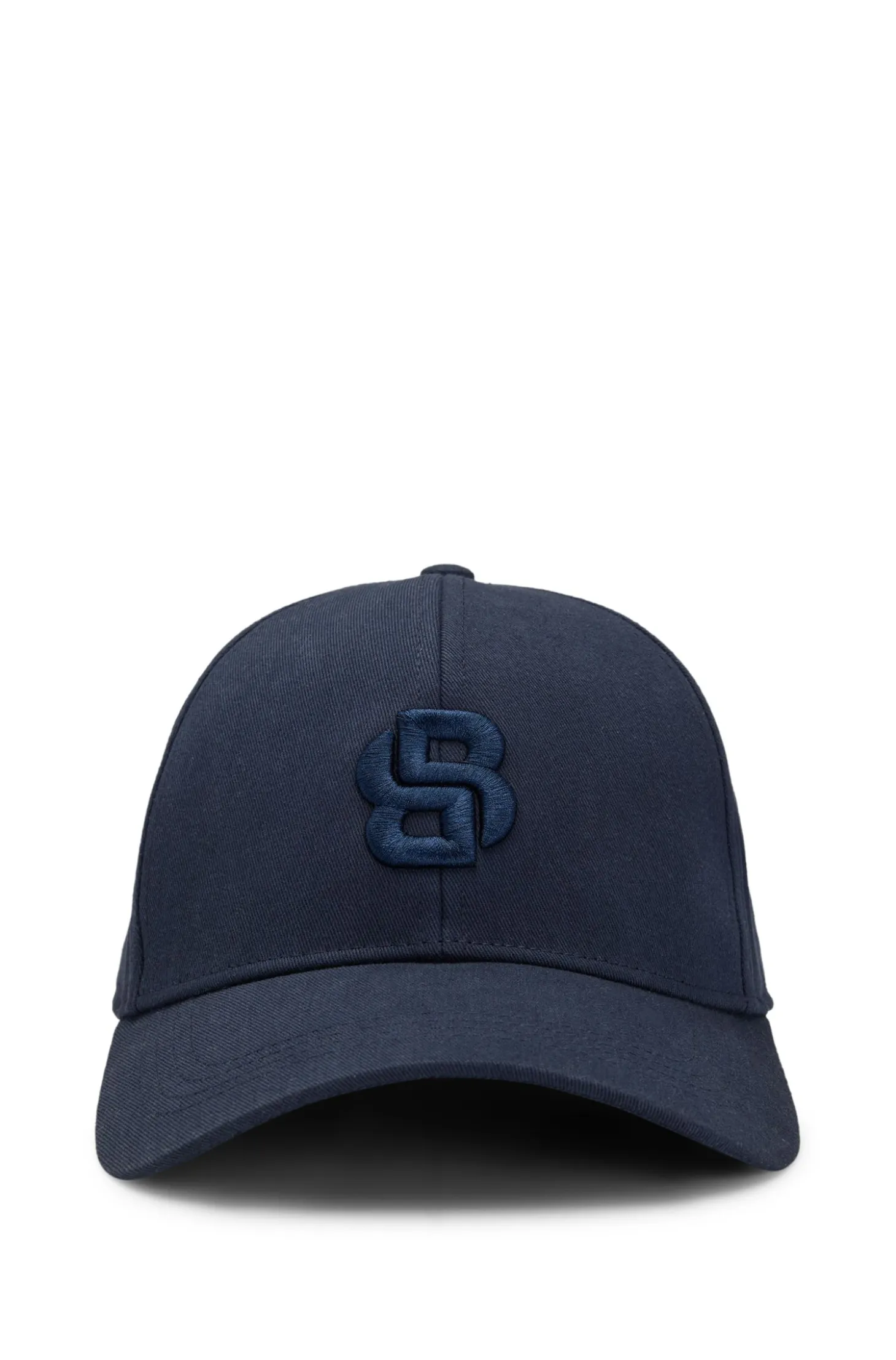 Cotton-twill cap with embroidered Double B monogram