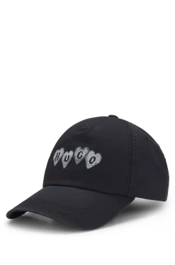Cotton-twill cap with heart branding