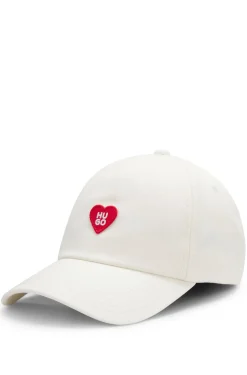 Cotton-twill cap with heart branding