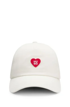 Cotton-twill cap with heart branding