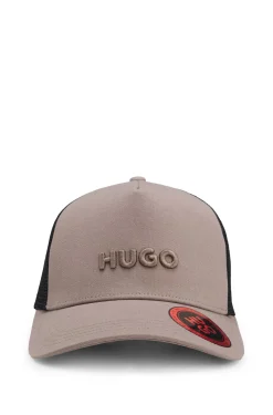 Cotton-twill cap with mesh panels