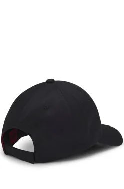 Cotton-twill cap with red logo label