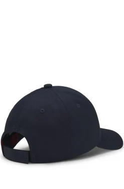 Cotton-twill cap with red logo label