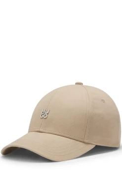 Cotton-twill cap with stacked-logo lettering