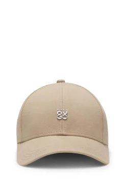 Cotton-twill cap with stacked-logo lettering