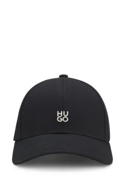 Cotton-twill cap with stacked-logo lettering
