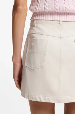 Cotton-twill mini skirt with Happy HUGO logo