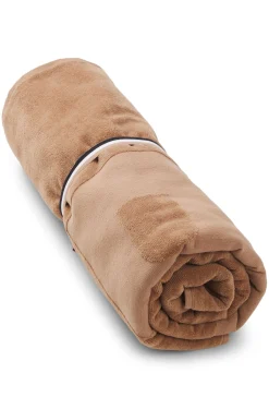Cotton-velvet beach towel with sculpted logo