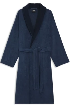 Cotton velvet dressing gown with Double B monogram