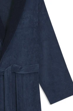 Cotton velvet dressing gown with Double B monogram