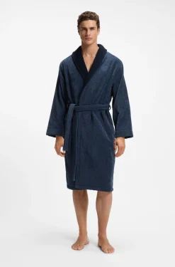 Cotton velvet dressing gown with Double B monogram