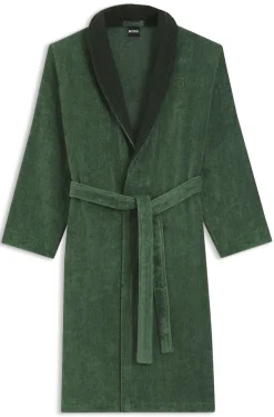 Cotton velvet dressing gown with Double B monogram