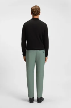 Cotton zip-neck sweater with contrast logo