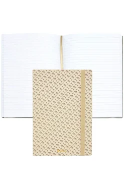 Cream A5 notebook with monogram pattern