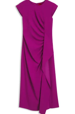 Crepe dress with draped detail