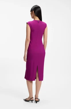 Crepe dress with draped detail