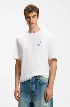 Crew-neck cotton T-shirt with desert print