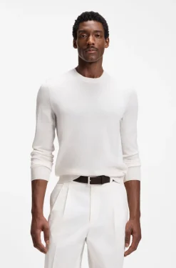 Crew-neck sweater crafted from virgin wool