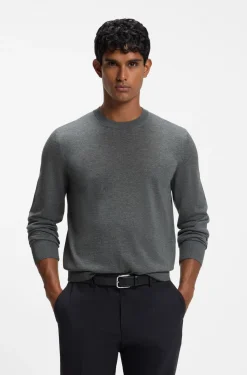 Crew-neck sweater crafted from virgin wool