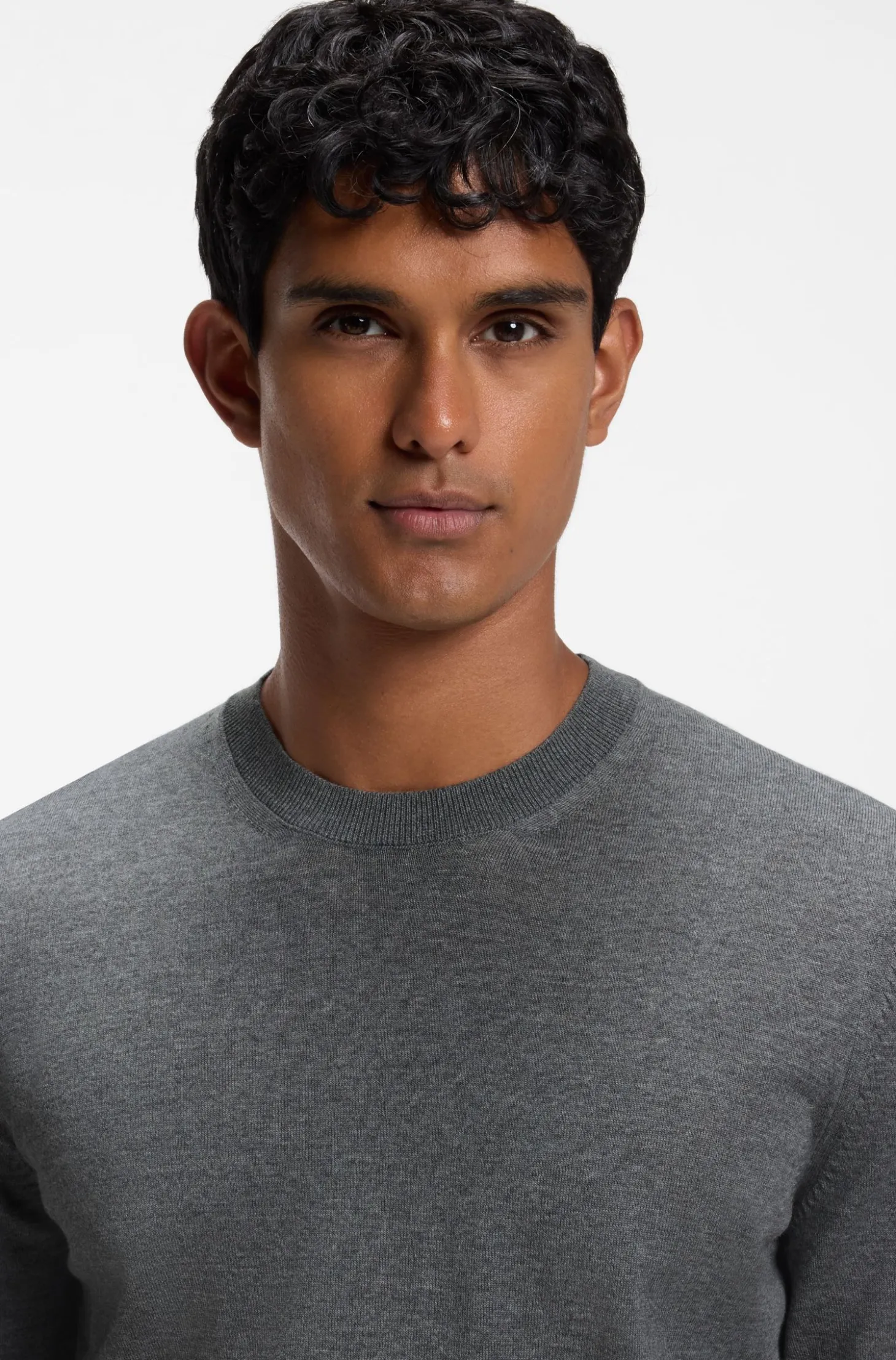 Crew-neck sweater crafted from virgin wool