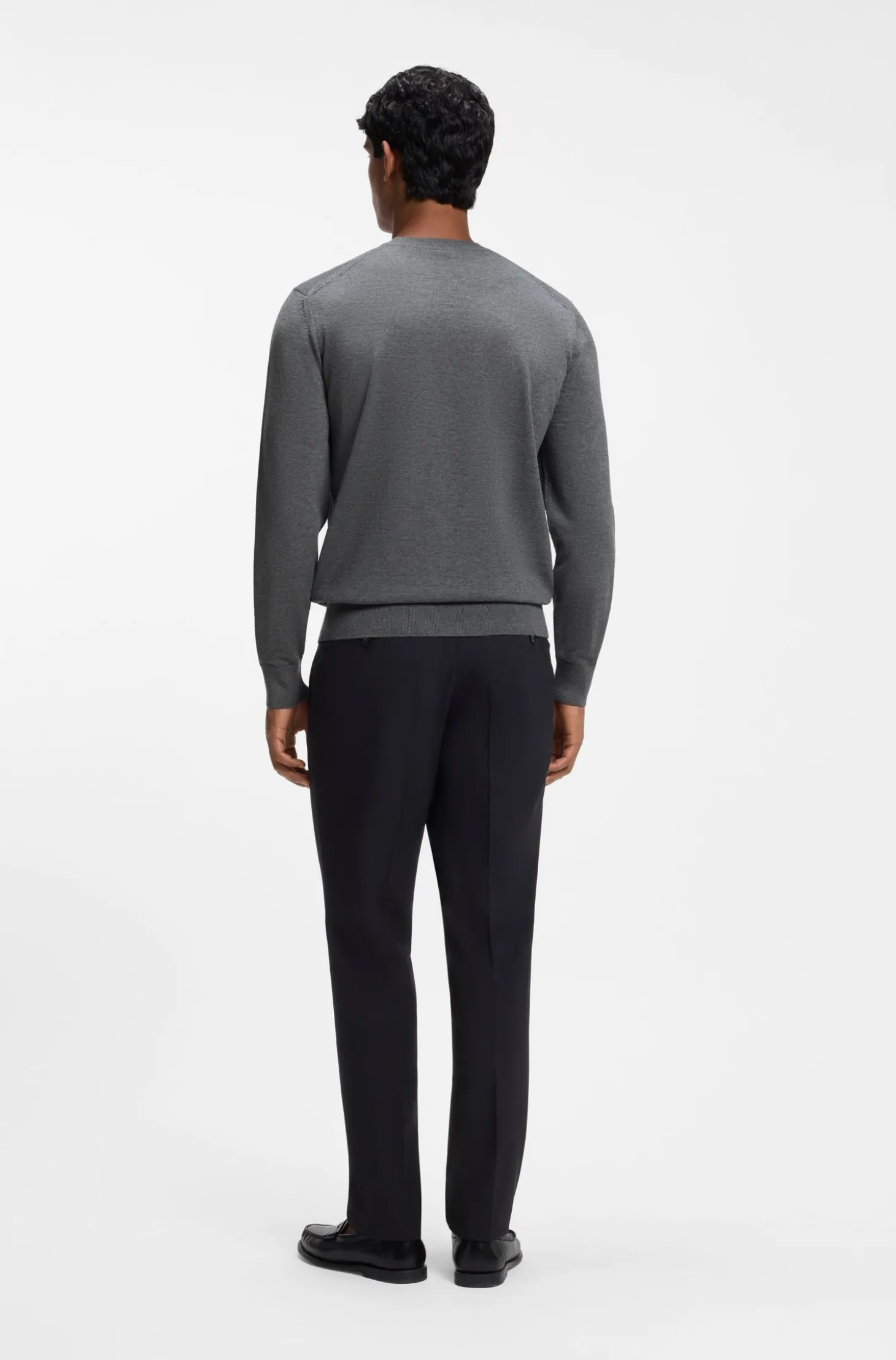 Crew-neck sweater crafted from virgin wool