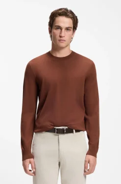 Crew-neck sweater crafted from virgin wool